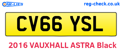 CV66YSL are the vehicle registration plates.