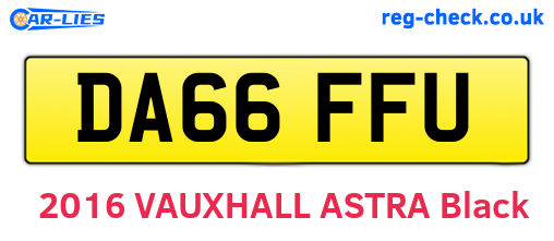 DA66FFU are the vehicle registration plates.