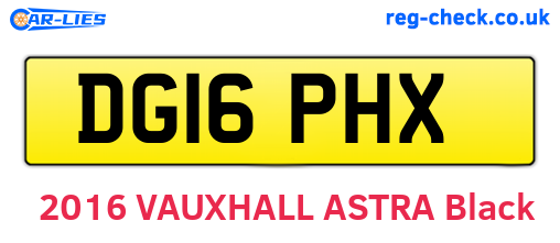 DG16PHX are the vehicle registration plates.