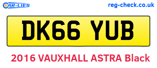 DK66YUB are the vehicle registration plates.