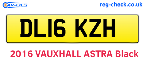DL16KZH are the vehicle registration plates.