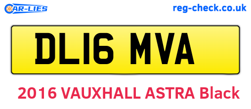 DL16MVA are the vehicle registration plates.