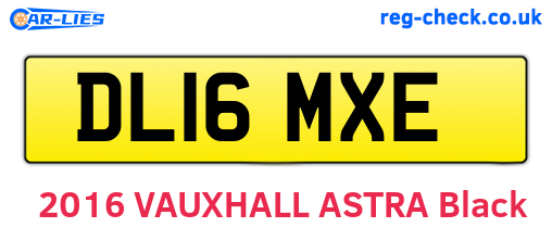 DL16MXE are the vehicle registration plates.