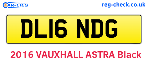 DL16NDG are the vehicle registration plates.