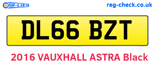 DL66BZT are the vehicle registration plates.