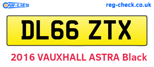 DL66ZTX are the vehicle registration plates.