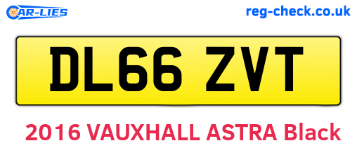 DL66ZVT are the vehicle registration plates.