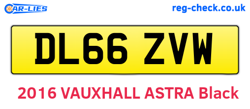 DL66ZVW are the vehicle registration plates.