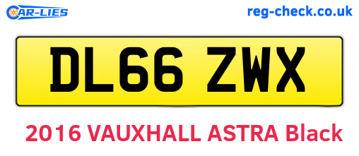 DL66ZWX are the vehicle registration plates.