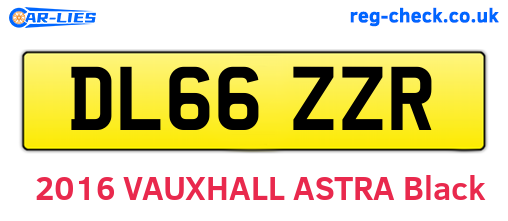 DL66ZZR are the vehicle registration plates.