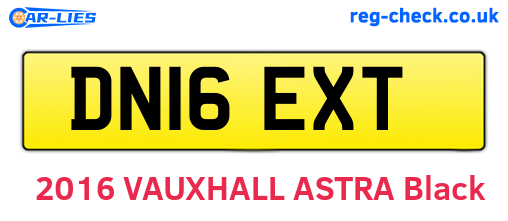 DN16EXT are the vehicle registration plates.