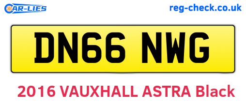DN66NWG are the vehicle registration plates.