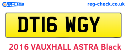 DT16WGY are the vehicle registration plates.
