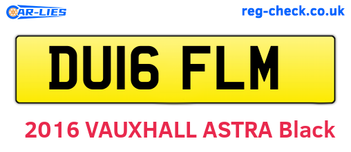 DU16FLM are the vehicle registration plates.