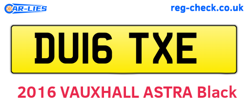 DU16TXE are the vehicle registration plates.