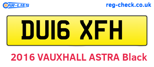 DU16XFH are the vehicle registration plates.
