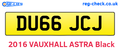 DU66JCJ are the vehicle registration plates.