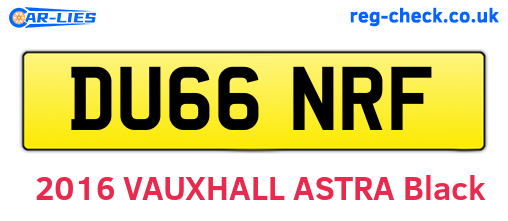 DU66NRF are the vehicle registration plates.