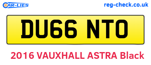 DU66NTO are the vehicle registration plates.