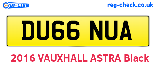 DU66NUA are the vehicle registration plates.