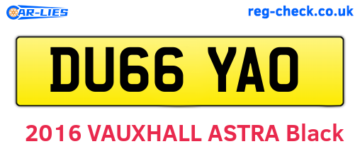 DU66YAO are the vehicle registration plates.