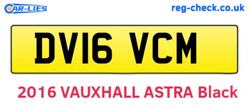 DV16VCM are the vehicle registration plates.
