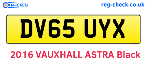 DV65UYX are the vehicle registration plates.