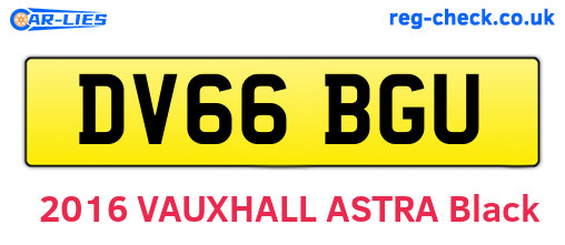 DV66BGU are the vehicle registration plates.