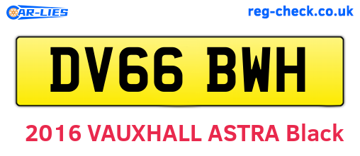 DV66BWH are the vehicle registration plates.