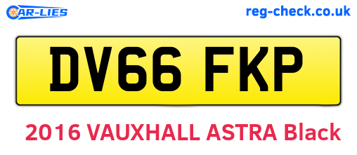 DV66FKP are the vehicle registration plates.