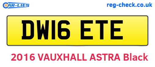 DW16ETE are the vehicle registration plates.