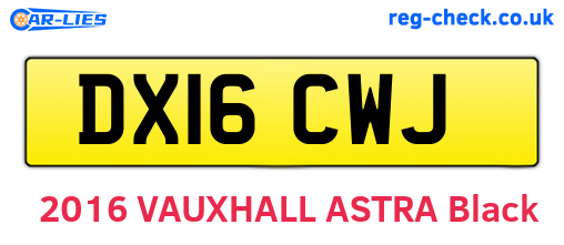 DX16CWJ are the vehicle registration plates.