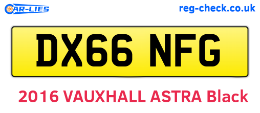 DX66NFG are the vehicle registration plates.
