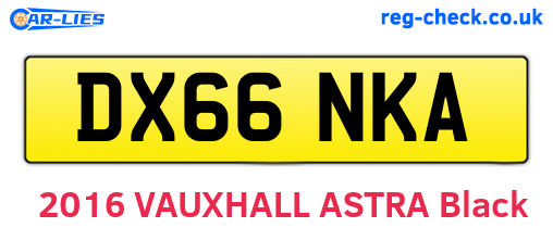 DX66NKA are the vehicle registration plates.
