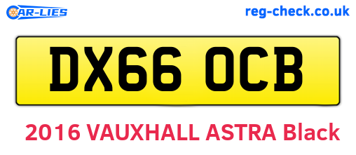 DX66OCB are the vehicle registration plates.