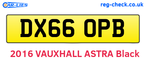 DX66OPB are the vehicle registration plates.
