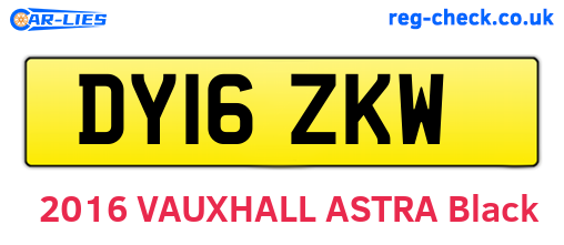 DY16ZKW are the vehicle registration plates.