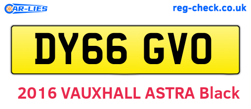 DY66GVO are the vehicle registration plates.