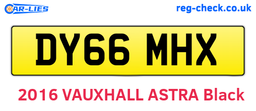DY66MHX are the vehicle registration plates.