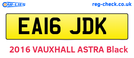 EA16JDK are the vehicle registration plates.