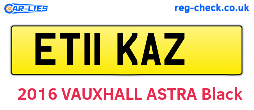 ET11KAZ are the vehicle registration plates.