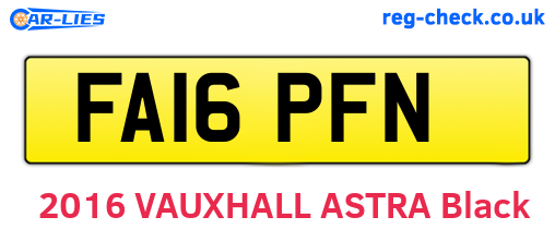 FA16PFN are the vehicle registration plates.