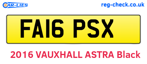 FA16PSX are the vehicle registration plates.
