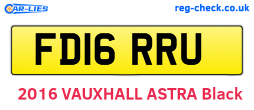 FD16RRU are the vehicle registration plates.
