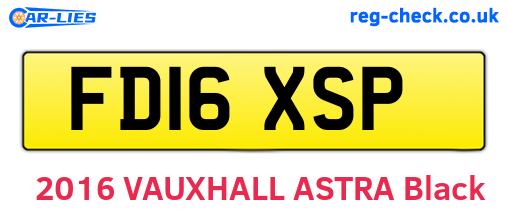 FD16XSP are the vehicle registration plates.