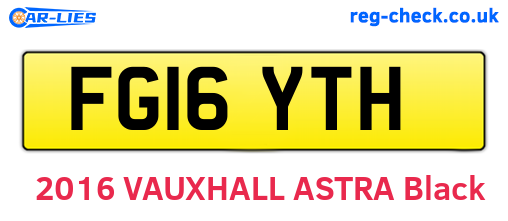 FG16YTH are the vehicle registration plates.