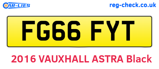 FG66FYT are the vehicle registration plates.