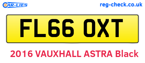 FL66OXT are the vehicle registration plates.
