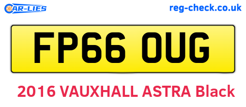 FP66OUG are the vehicle registration plates.