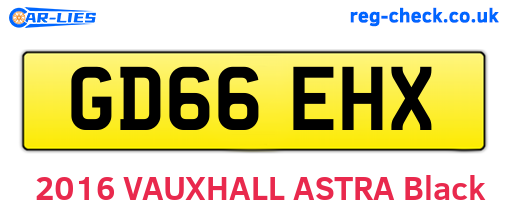 GD66EHX are the vehicle registration plates.